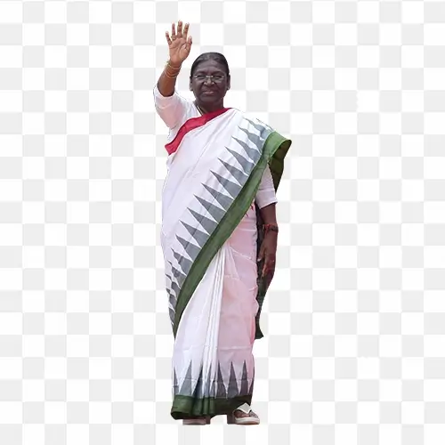 Draupadi murmu 14th President of India png image with transparent Background